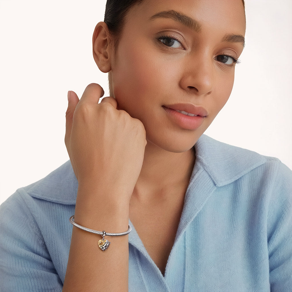 Gnoce Engravable Sun & Moon Heart Pendant Dangle Charm_4