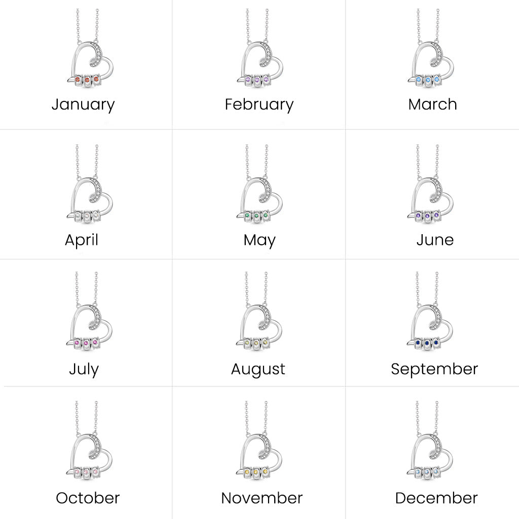 Gnoce Customized Birthstone Heart-shaped Openable Necklace_5