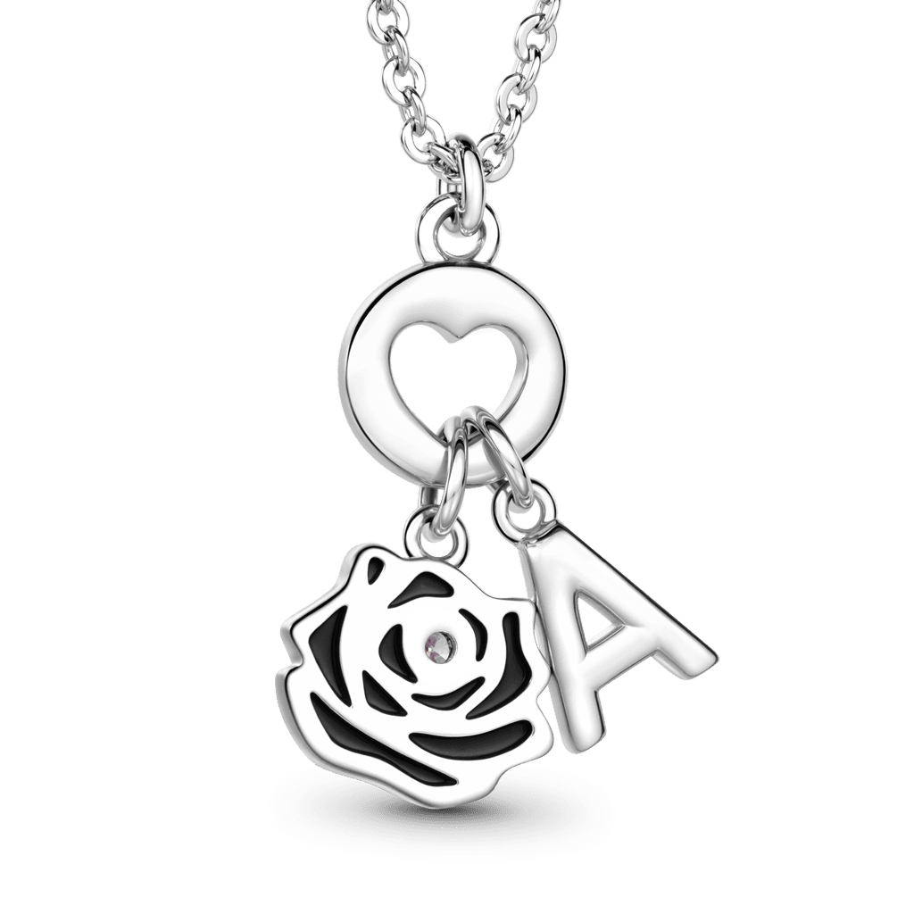 Gnoce Customized Letter Birthday Flower Necklace_4