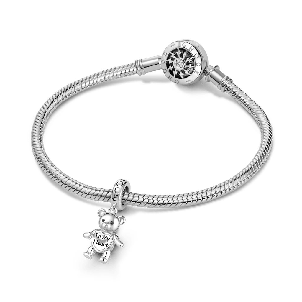 Gnoce Personalize Photo Engravable Bear Pendant Dangle Charm_2