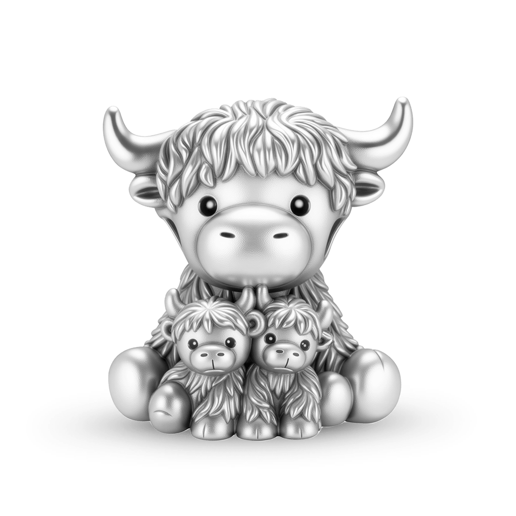 Gnoce Highland Cow Embraces Babies Charm_1
