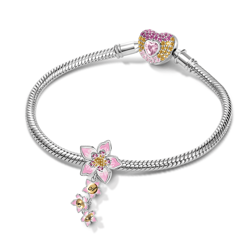 Gnoce Personalized Flower Mom with Babies Charm_4