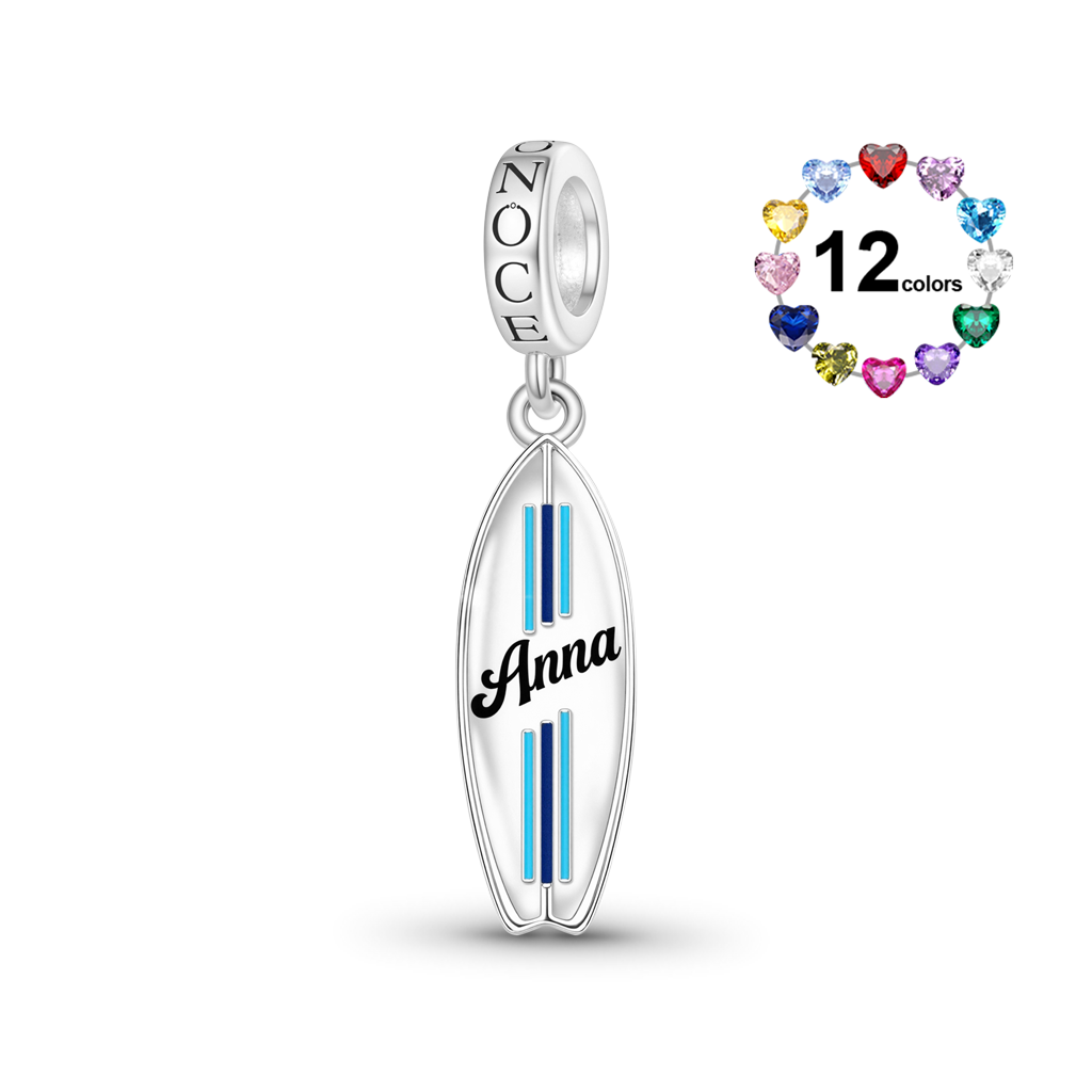 Gnoce Customized Surfboard Birthstone Pendant Dangle Charm_1
