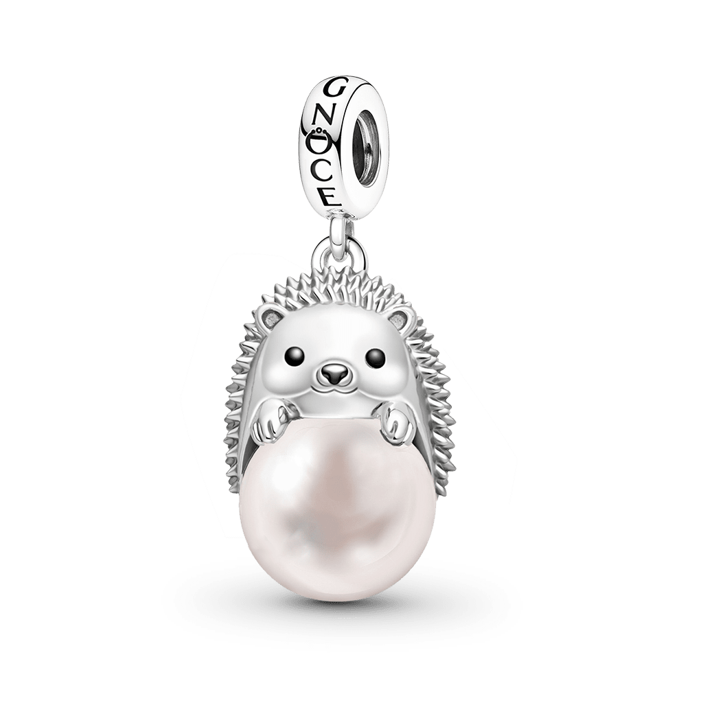 Gnoce Hedgehog with Pearl Pendant Dangle Charm_1
