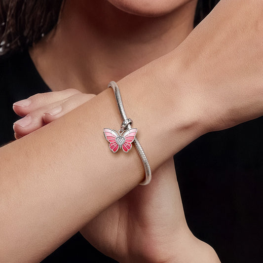 Gnoce Openable Gradient Butterfly Heart Pendant Dangle Charm_3