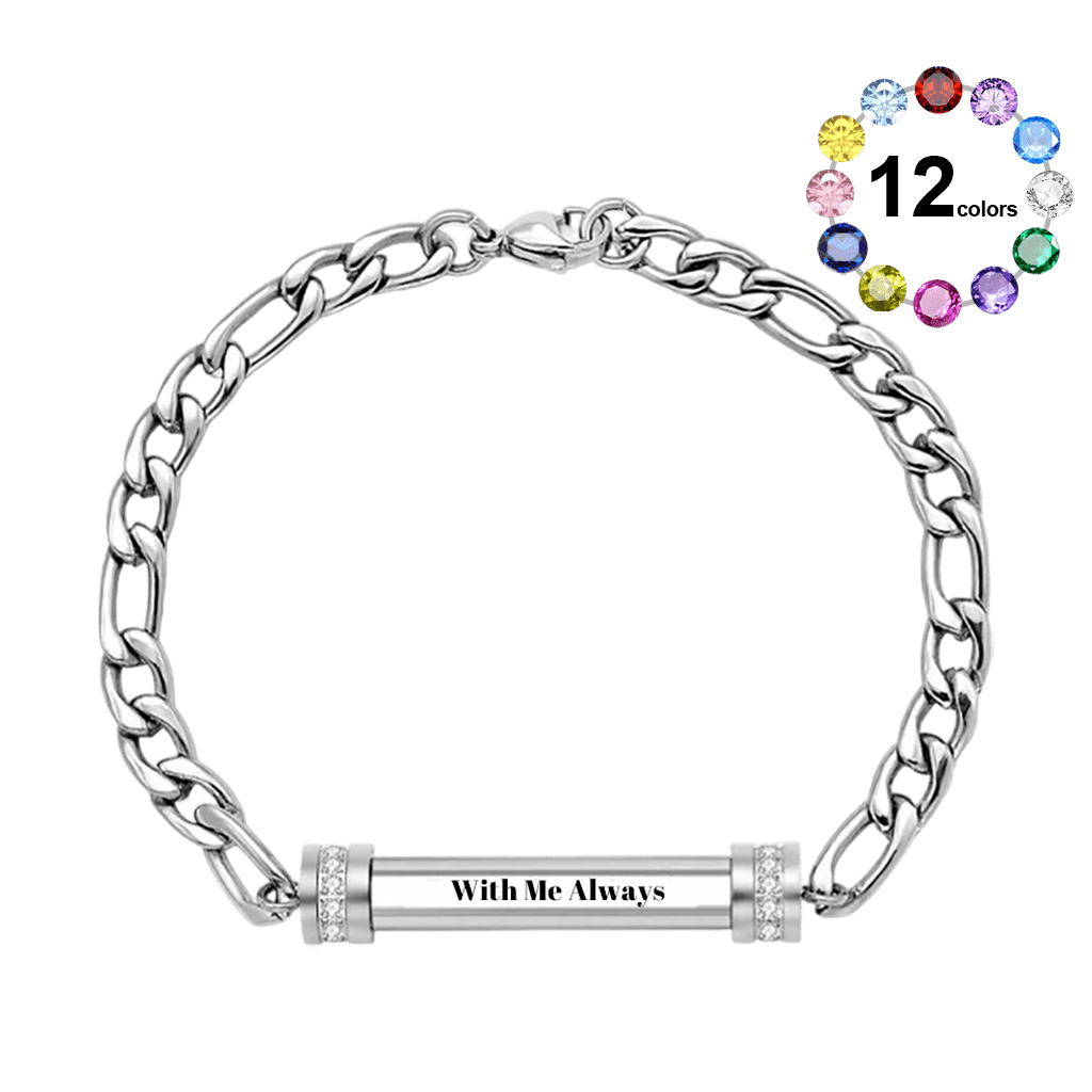 Gnoce Custom Engraved Figaro Chain Bracelet_1