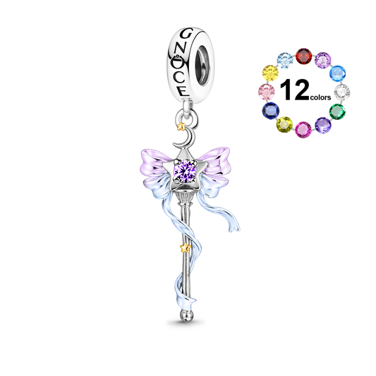 Gnoce Lucky Magic Wand Customized Birthstone Pendant Dangle Charm_1