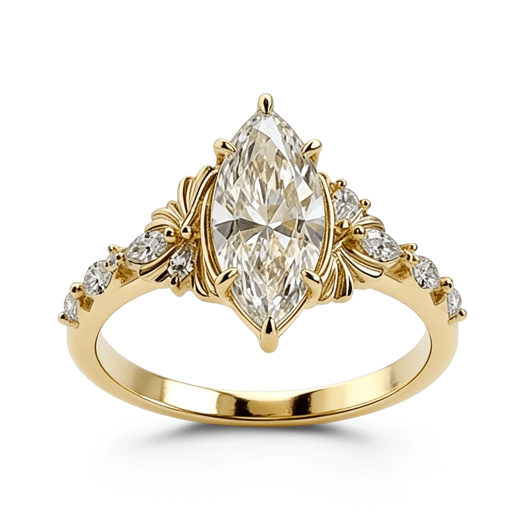Gnoce Vintage Filigree Marquise-cut Engagement Ring_1