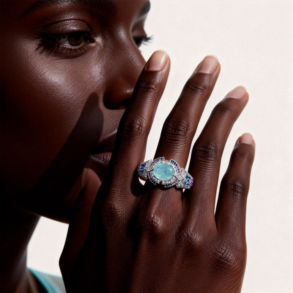 Gnoce Vintage-Inspired Multi-Blue Gemstone Ring_3