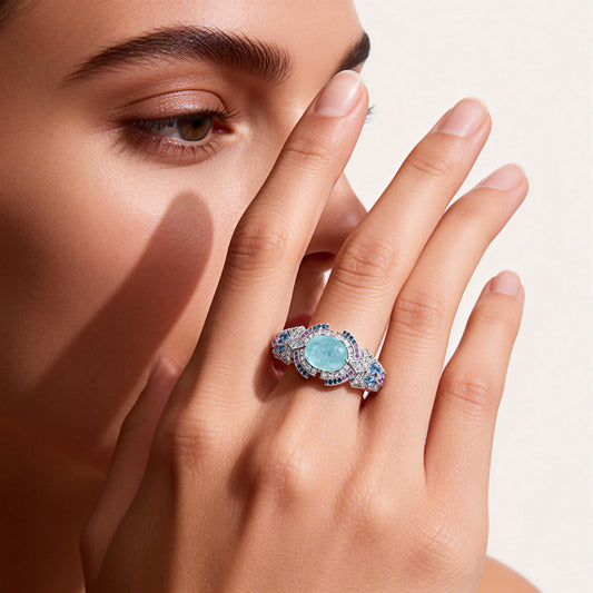 Gnoce Vintage-Inspired Multi-Blue Gemstone Ring_2