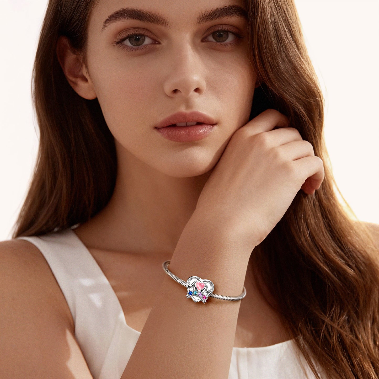 Gnoce Love Mom Glow-in-the-Dark Heart-Shaped Personalized Photo Charm_2