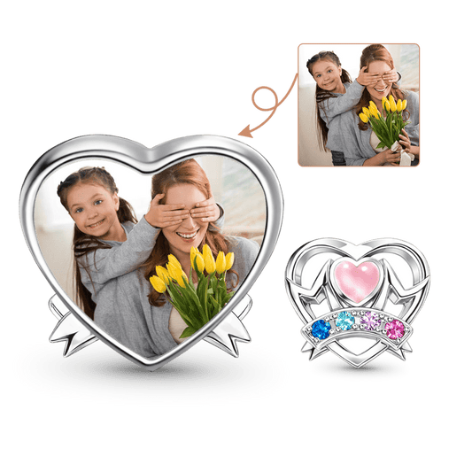 Gnoce Love Mom Glow-in-the-Dark Heart-Shaped Personalized Photo Charm_1