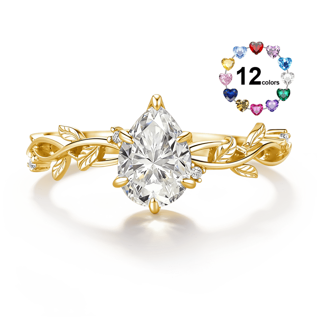 Gnoce Nature-Inspired Leaf & Vine Radiant-cut  Engagement Ring_1