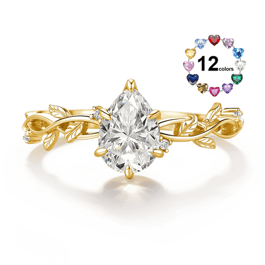 Gnoce Nature-Inspired Leaf & Vine Radiant-cut  Engagement Ring_1