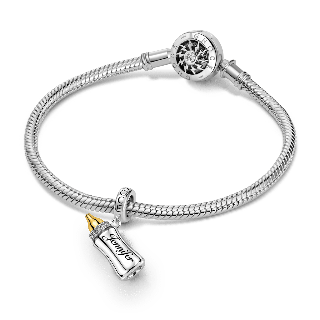 Gnoce Mother's Day Baby Bottle Engravable Pendant Dangle Charm_4