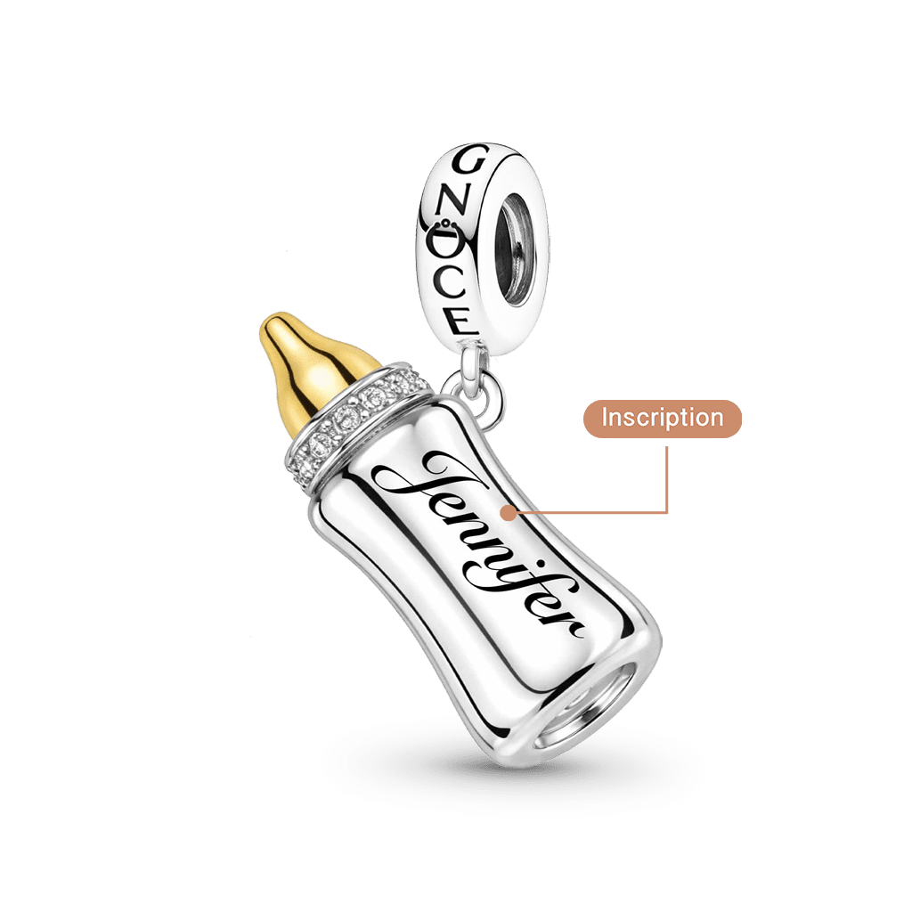 Gnoce Mother's Day Baby Bottle Engravable Pendant Dangle Charm_2