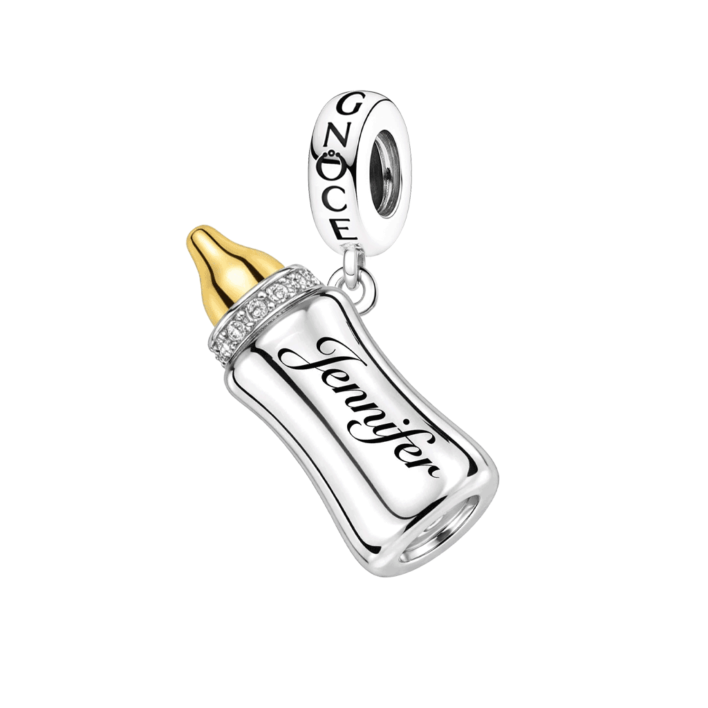 Gnoce Mother's Day Baby Bottle Engravable Pendant Dangle Charm_1