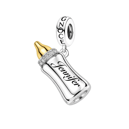 Gnoce Mother's Day Baby Bottle Engravable Pendant Dangle Charm_1