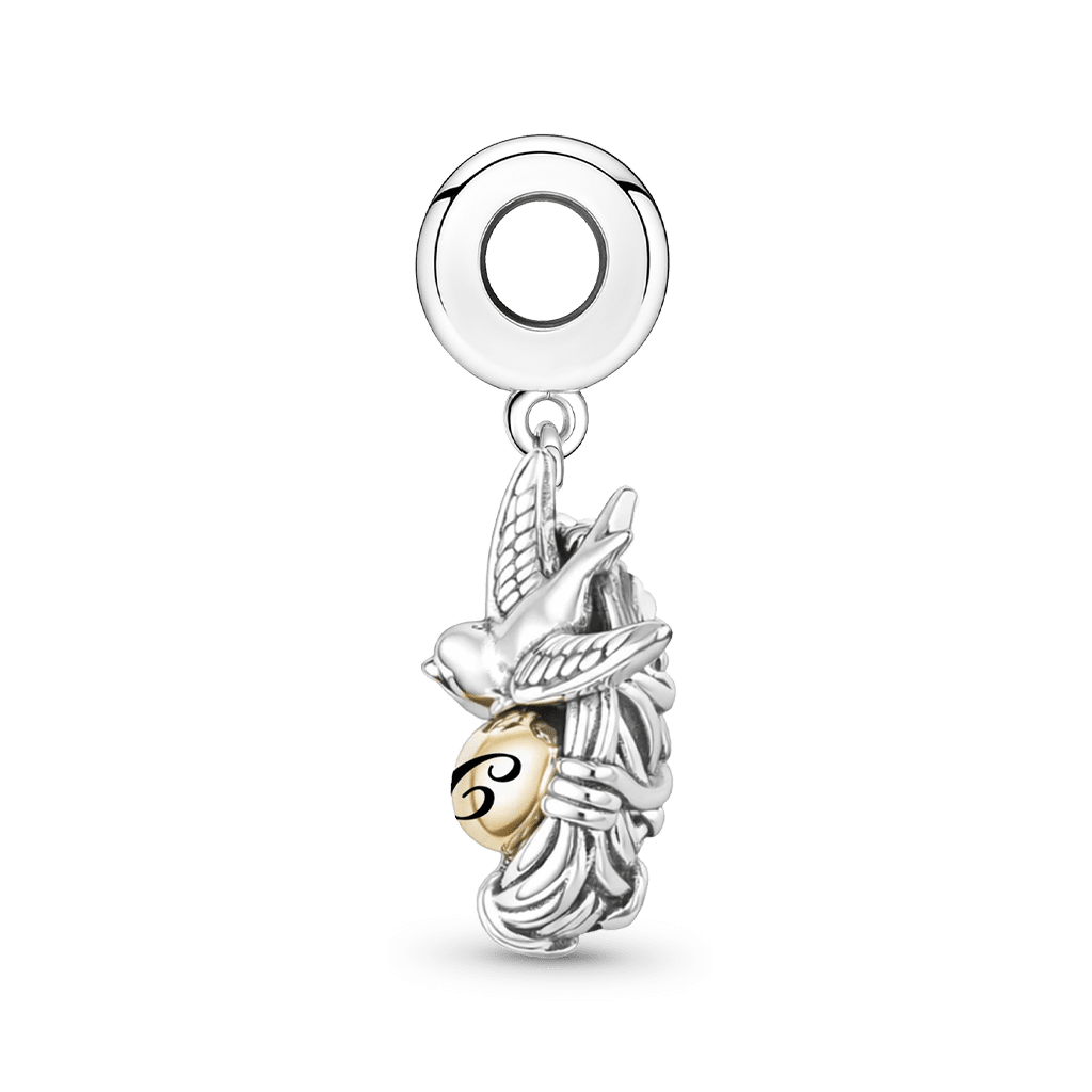 Gnoce Mother's Day Bird's Nest Engravable Pendant Dangle Charm_5