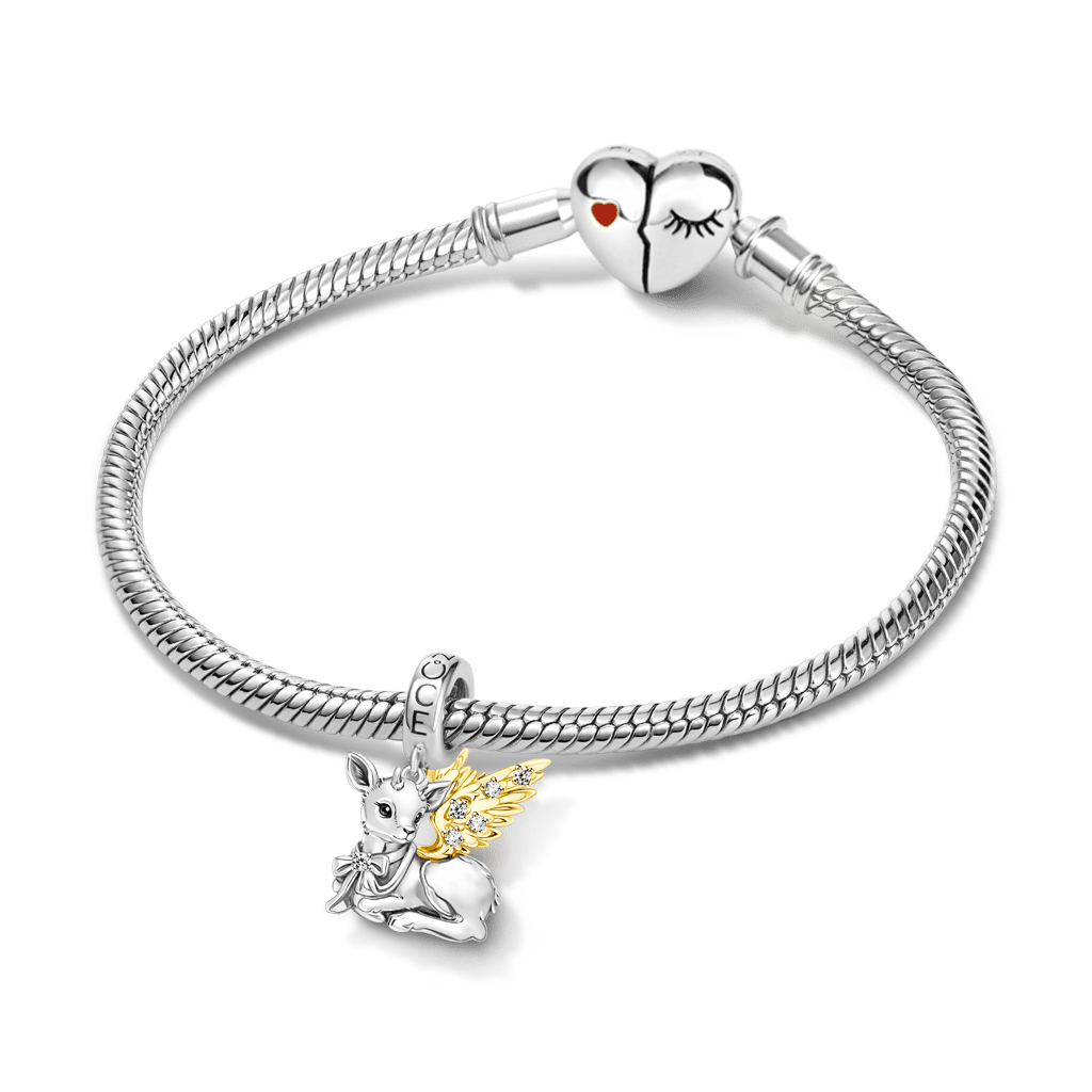 Gnoce Angel Deer Pendant Dangle Charm_3