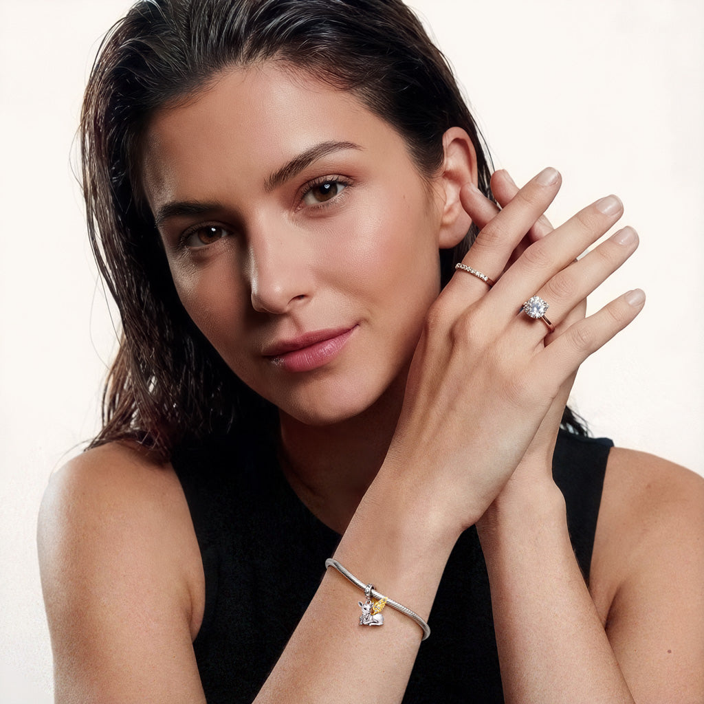 Gnoce Angel Deer Pendant Dangle Charm_4