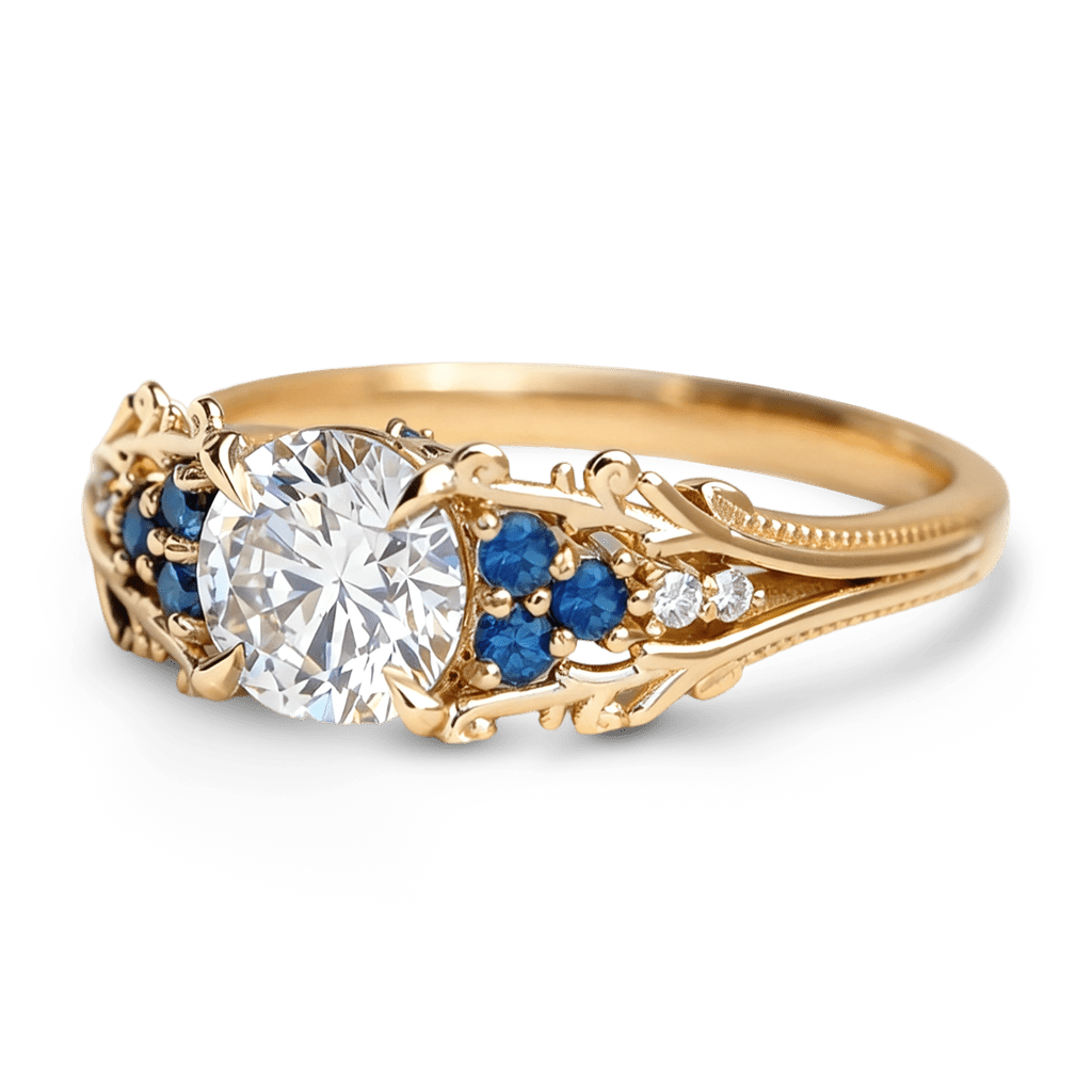 Gnoce Nature-Inspired Round-cut Engagement Ring_1