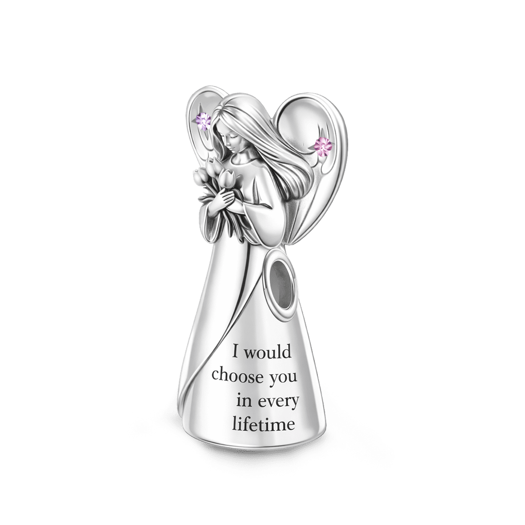 Gnoce Mother's Day Angel Holding Bouquet Charm_5