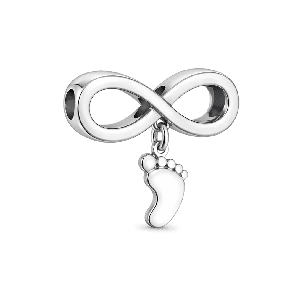 Gnoce Mother's Day Infinity Love with Footprint Customized Birthstone Charm_5