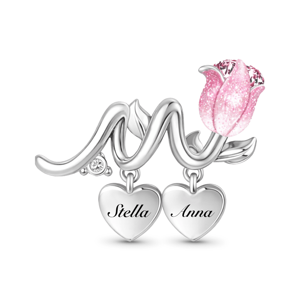 Gnoce Mother's Day Tulip Family Customized Birthstone Charm_5