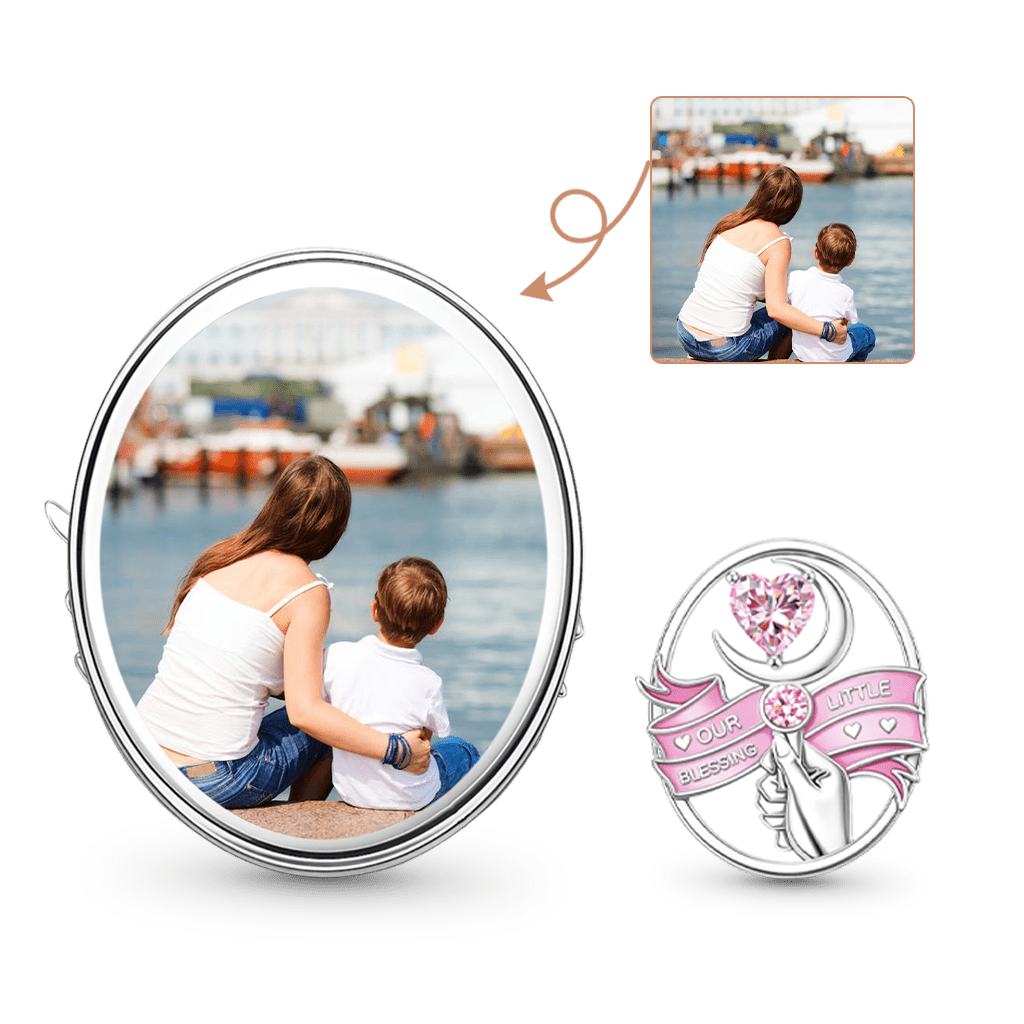 Gnoce Mother's Day Blessing for Newborn Magic Photo Birthstone Charm_1