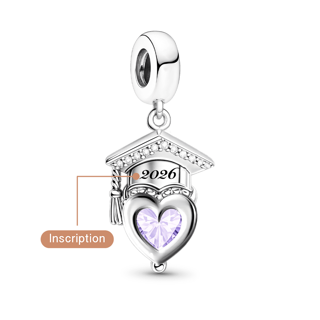 Gnoce Graduation Season Bachelor Cap Customized Birthstone Pendant Dangle Charm_6