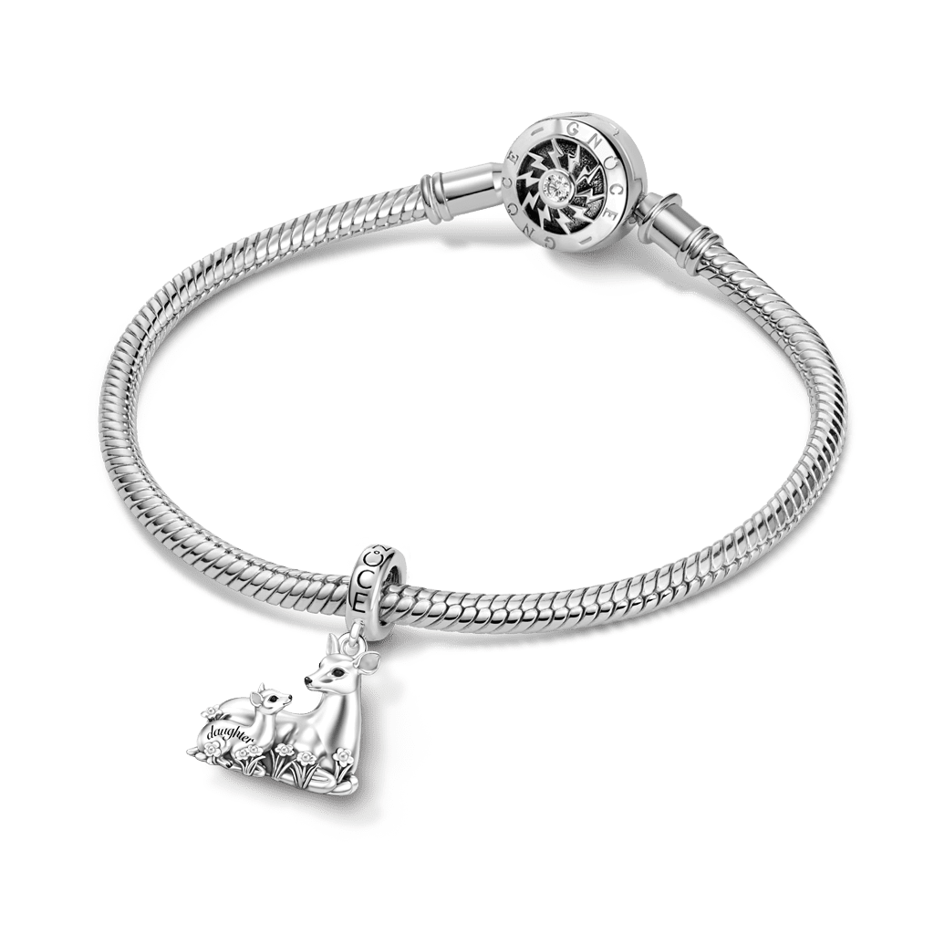 Gnoce Mother's Day Deer Mother & Daughter Pendant Dangle Charm_3