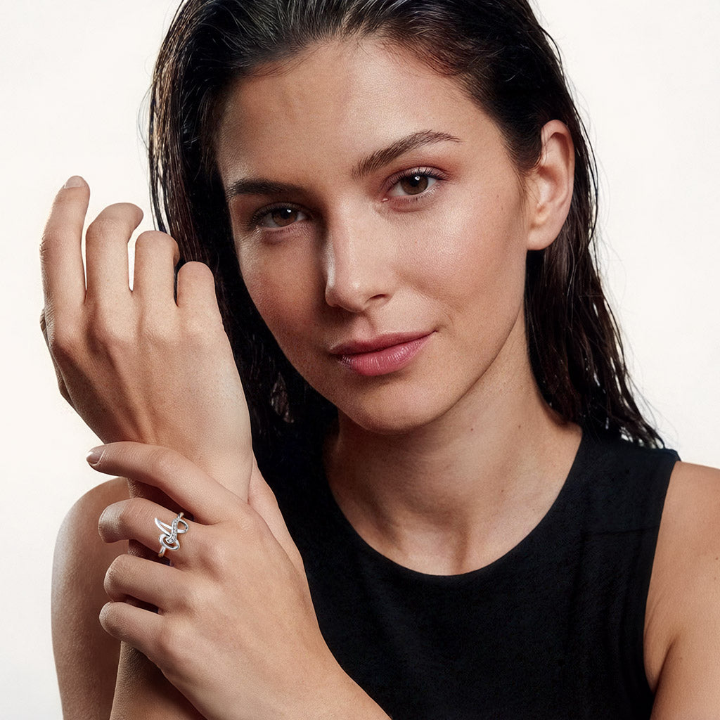 Gnoce Custom Letter Ring & 12 Birthstone Silver Jewelry_5