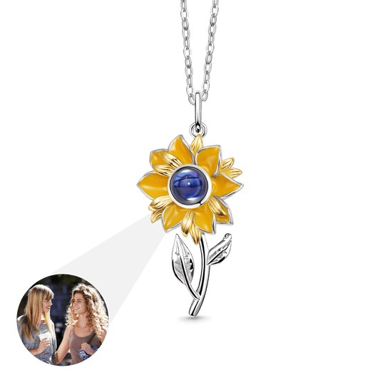 Gnoce Sunflower Photo Projection Necklace_1