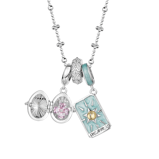 Gnoce Openable Lucky Egg and Hermit Tarot Pendant Necklace Set_1