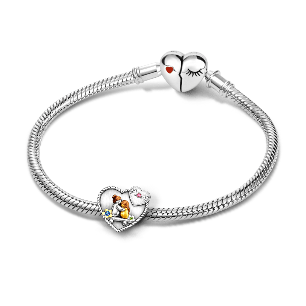 Gnoce Mother's Day Mom Hugging Personalized Photo Charm_3