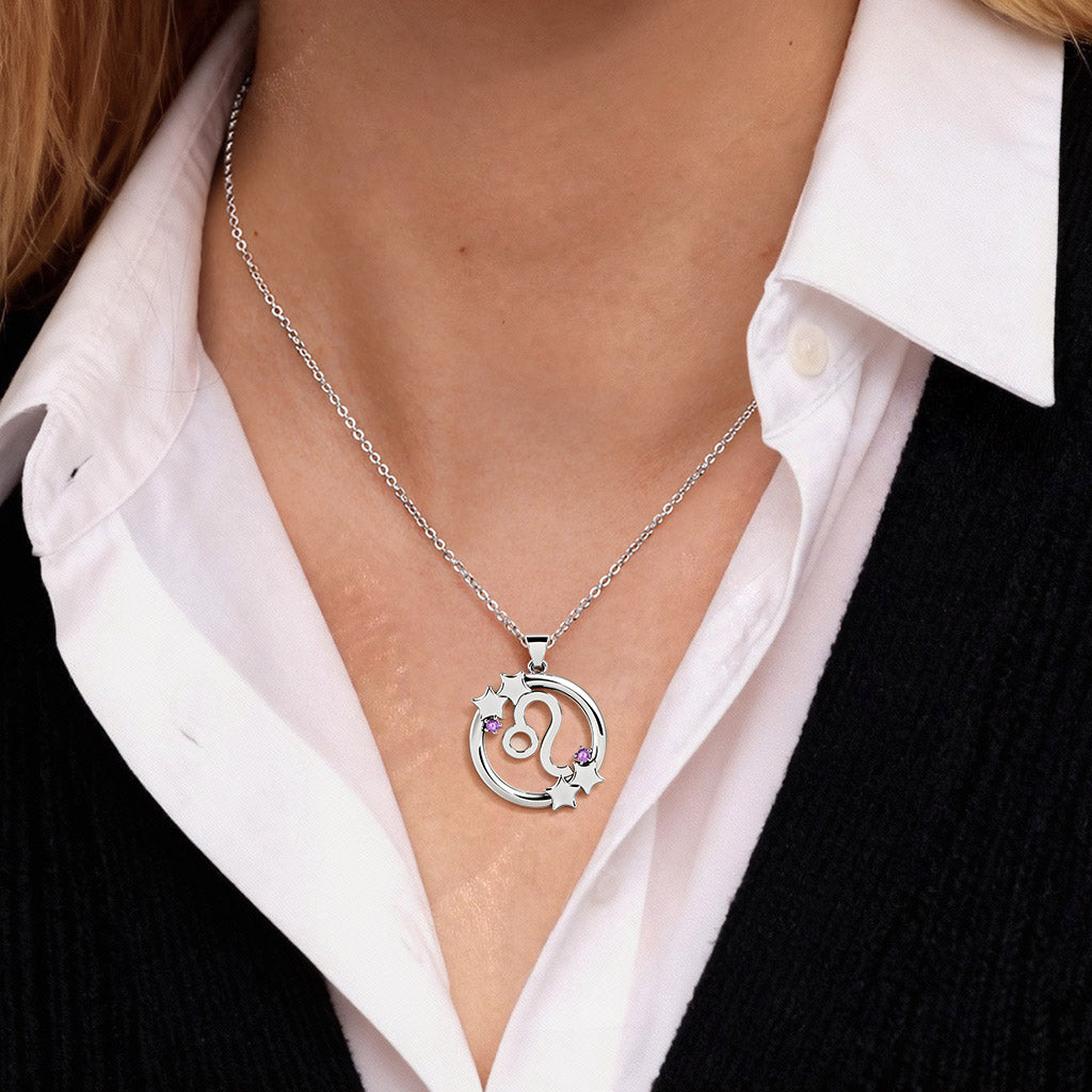 Gnoce Custom Zodiac Necklace with Personalized Birthstones_2