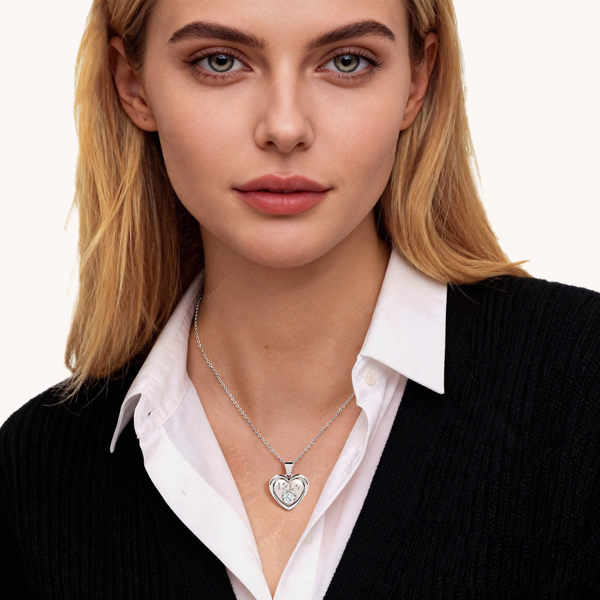 Gnoce Braille Heart Necklace with Custom Birthstone_5