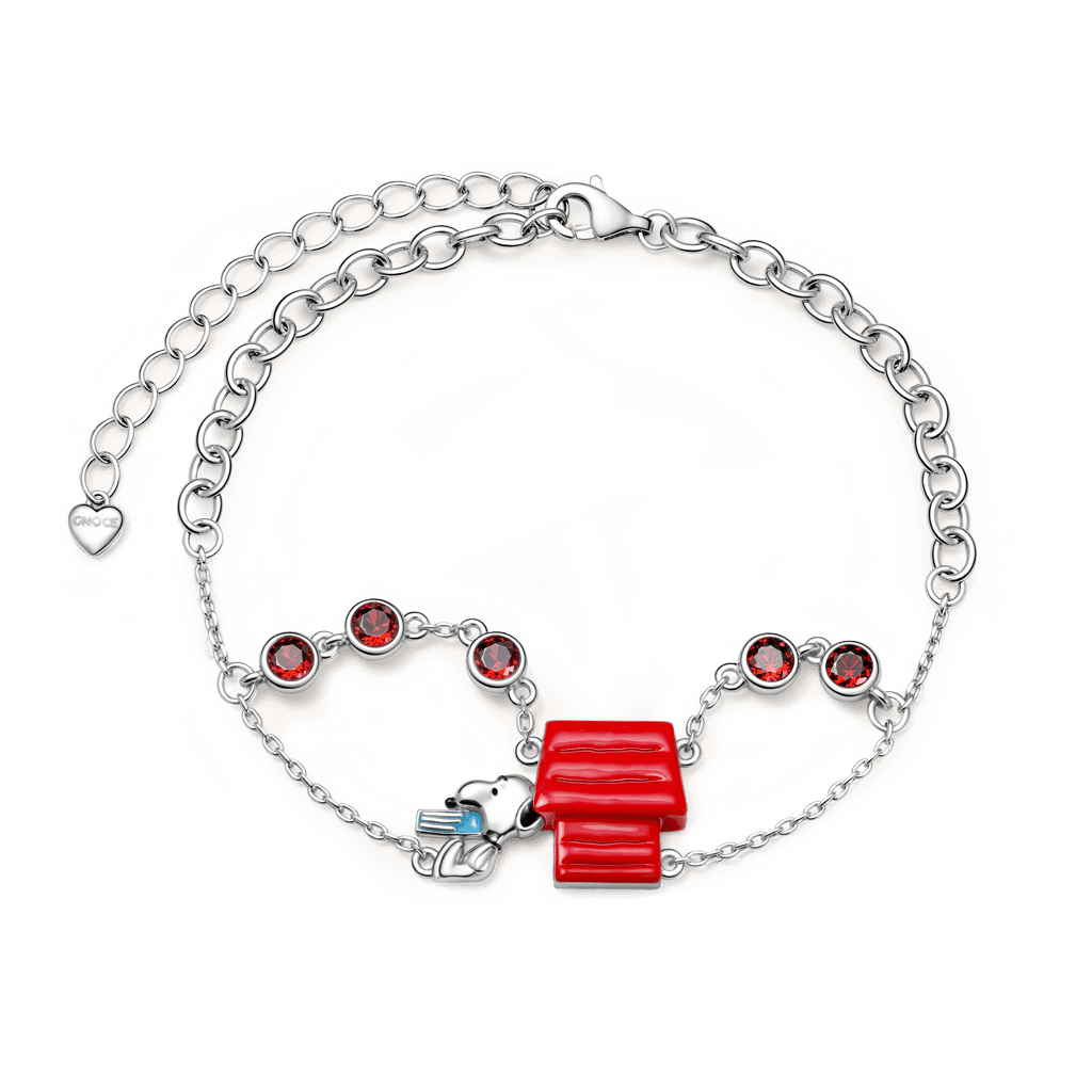 Gnoce Peanuts Snoopy Backing Onto The House Adjustable Bracelet_1