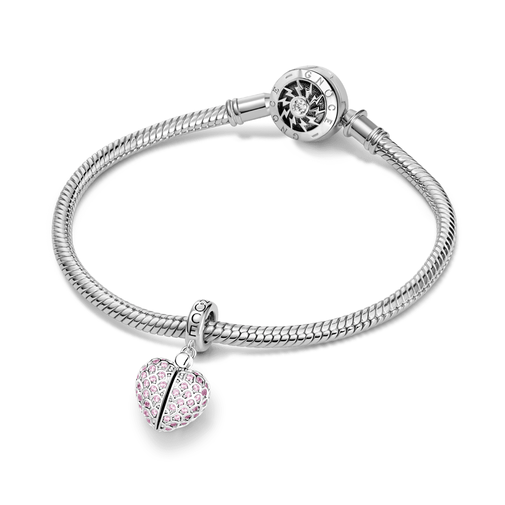 Gnoce Mom Angel Wings Heart Locket Pendant Dangle Charm_4