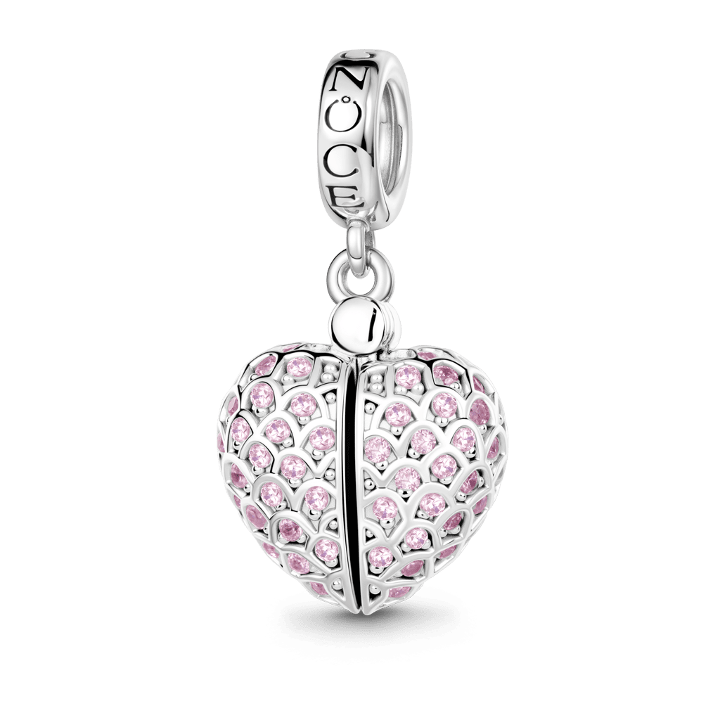 Gnoce Mom Angel Wings Heart Locket Pendant Dangle Charm_2