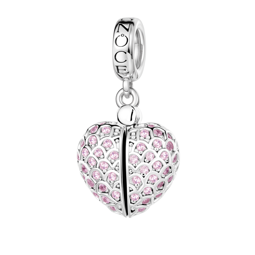 Gnoce Mom Angel Wings Heart Locket Pendant Dangle Charm_1