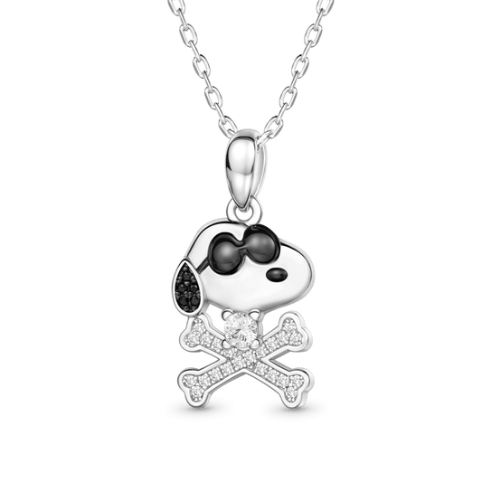 Gnoce Peanuts Snoopy Crossbones Pendant Necklace_1