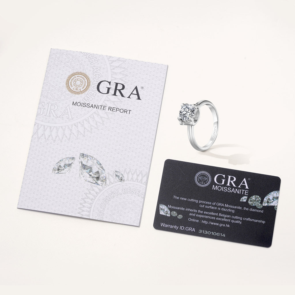 Gnoce Eternity 1Ct Round Halo 925S & VVS Moissanite Ring_3