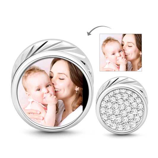 Gnoce " Golden Sweet Memories " Personalised Memory Photo Bead Charm 925 Sterling Silver Perfect Workmanship Gift for Her Fit for Bracelet Necklace_1