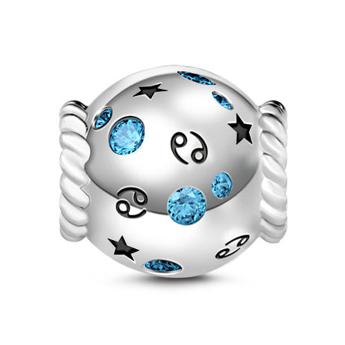 Gnoce "Enjoy the Shines"  Traditional Cancer Charm Zodiac Sign 925 Sterling Silver Beads Friends Gift Fit for European Bracelet Necklace_1