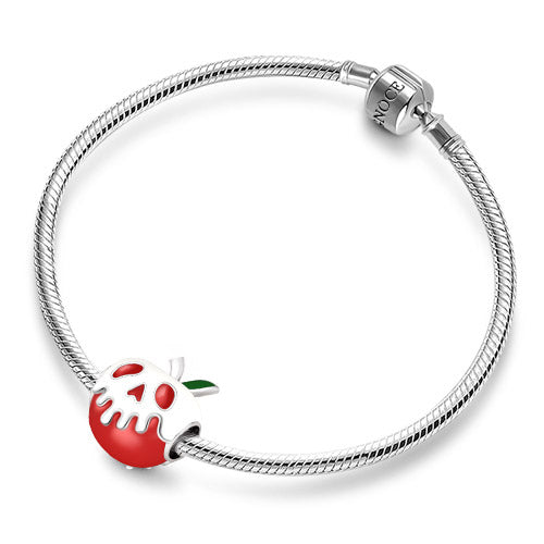 Gnoce "Christmas Halloween Gift" Red Apple with Light Green Leaf Charm Bead_3