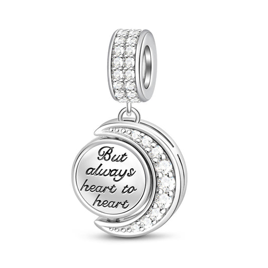 Gnoce "Not Always Eye To Eye, But Always Heart To Heart" Crescent Star Galactic Cosmic Moon Silver Pendant fit for Bracelet/Necklace_2