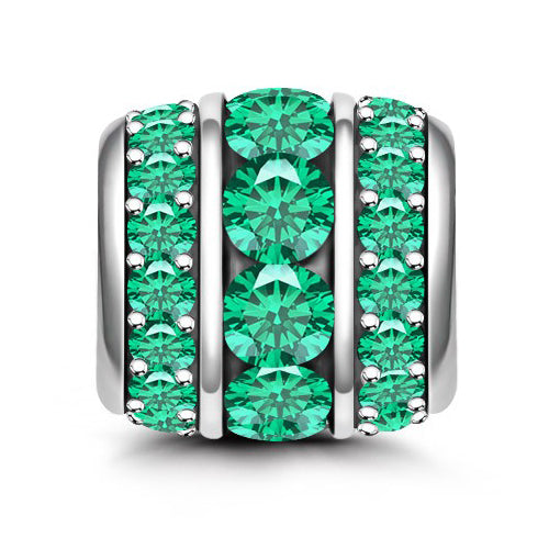 Gnoce "Colorful May" 925 Sterling Silver Green Birthstone Charm Best Gift for Birthday Fit for Pandora Bracelet_1