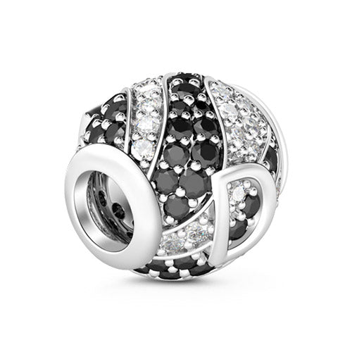 Gnoce “Letter D with Special Meaning for Special Person ”Made of 925 Sterling Silver Black & Clear  CZ Letter D Charm_2